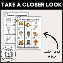 Load image into Gallery viewer, Letter F Scavenger Hunt Packet