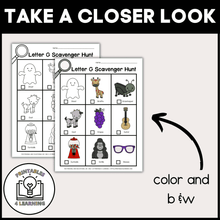 Load image into Gallery viewer, Letter G Scavenger Hunt Packet