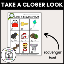 Load image into Gallery viewer, Letter K Scavenger Hunt Packet