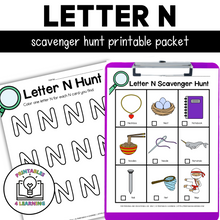 Load image into Gallery viewer, Letter N Scavenger Hunt Packet