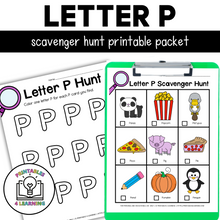 Load image into Gallery viewer, Letter P Scavenger Hunt Packet
