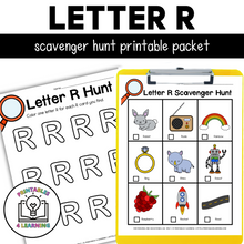 Load image into Gallery viewer, Letter R Scavenger Hunt Packet