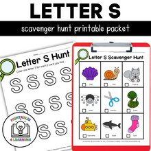 Load image into Gallery viewer, Letter S Scavenger Hunt Packet
