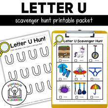 Load image into Gallery viewer, Letter U Scavenger Hunt Packet