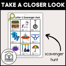 Load image into Gallery viewer, Letter U Scavenger Hunt Packet