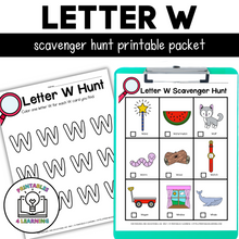 Load image into Gallery viewer, Letter W Scavenger Hunt Packet