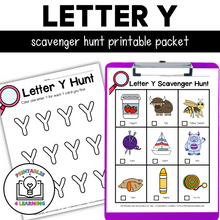 Load image into Gallery viewer, Letter Y Scavenger Hunt Packet