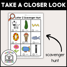 Load image into Gallery viewer, Letter Z Scavenger Hunt Packet