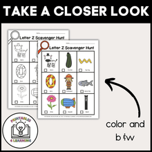 Load image into Gallery viewer, Letter Z Scavenger Hunt Packet