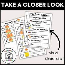 Load image into Gallery viewer, Lorax Paper Plate Craft with Visual Instructions