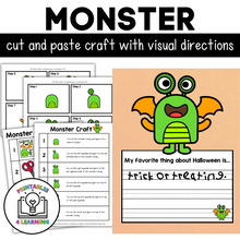 Load image into Gallery viewer, Halloween Monster Cut and Paste Craft with Visual Directions