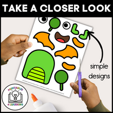 Load image into Gallery viewer, Halloween Monster Cut and Paste Craft with Visual Directions