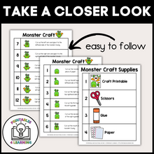 Load image into Gallery viewer, Halloween Monster Cut and Paste Craft with Visual Directions