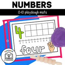 Load image into Gallery viewer, Number Playdough Mats 0-10 | Printable Playdough Mats for Number Recognition
