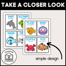Load image into Gallery viewer, Ocean Animal Movement Cards for Brain Break Activities