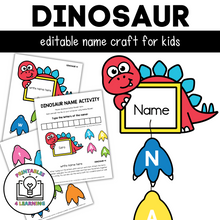 Load image into Gallery viewer, Editable Dinosaur Name Craft - Personalize, Print, Cut, and Paste