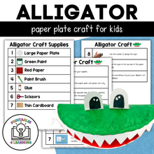 Load image into Gallery viewer, Alligator Paper Plate Craft with Visual Instructions