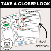 Load image into Gallery viewer, Alligator Paper Plate Craft with Visual Instructions