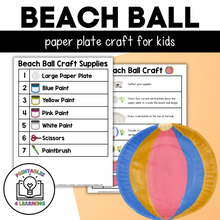 Load image into Gallery viewer, Beach Ball Paper Plate Craft with Visual Instructions