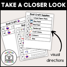 Load image into Gallery viewer, Boat Paper Plate Craft with Visual Instructions