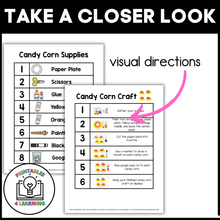 Load image into Gallery viewer, Candy Corn Paper Plate Craft with Visual Instructions