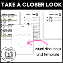 Load image into Gallery viewer, Gorilla Paper Plate Craft with Visual Instructions