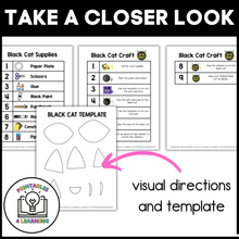 Load image into Gallery viewer, Halloween Black Cat Paper Plate Craft with Visual Instructions