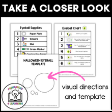 Load image into Gallery viewer, Halloween Eyeball Paper Plate Craft with Visual Instructions