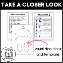 Load image into Gallery viewer, Moon Paper Plate Craft with Visual Instructions