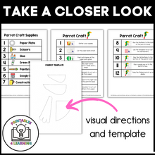 Load image into Gallery viewer, Parrot Paper Plate Craft with Visual Instructions
