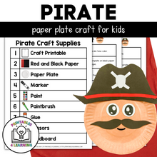 Load image into Gallery viewer, Pirate Paper Plate Craft with Visual Instructions