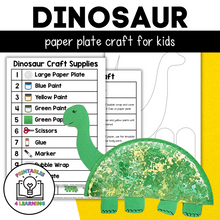 Load image into Gallery viewer, Dinosaur Paper Plate Craft with Visual Instructions