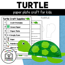 Load image into Gallery viewer, Sea Turtle Paper Plate Craft with Visual Instructions