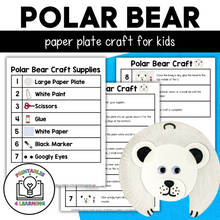 Load image into Gallery viewer, Polar Bear Paper Plate Craft with Visual Instructions