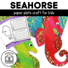 Load image into Gallery viewer, Seahorse Paper Plate Craft with Templates