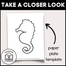 Load image into Gallery viewer, Seahorse Paper Plate Craft with Templates