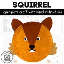 Load image into Gallery viewer, Squirrel Paper Plate Craft with Visual Instructions