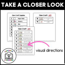 Load image into Gallery viewer, Clam Paper Plate Craft with Visual Instructions