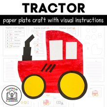 Load image into Gallery viewer, Tractor Paper Plate Craft with Visual Instructions
