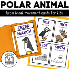 Load image into Gallery viewer, Polar Animal Movement Cards for Brain Break Activities