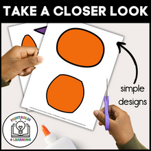Load image into Gallery viewer, Halloween Pumpkin with Witch Hat Cut and Paste Craft with Visual Directions