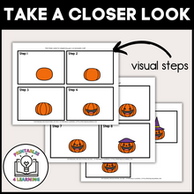 Load image into Gallery viewer, Halloween Pumpkin with Witch Hat Cut and Paste Craft with Visual Directions