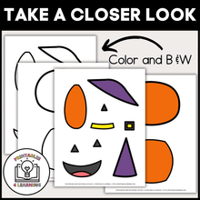 Load image into Gallery viewer, Halloween Pumpkin with Witch Hat Cut and Paste Craft with Visual Directions