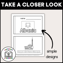 Load image into Gallery viewer, Albania Color and Trace Book for Kids