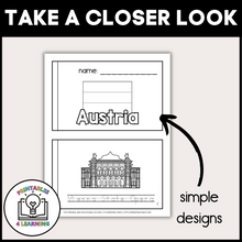 Load image into Gallery viewer, Austria Color and Trace Book for Kids