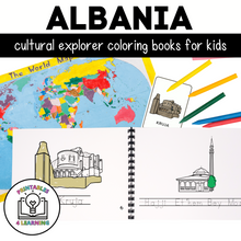 Load image into Gallery viewer, Albania Color and Trace Book for Kids