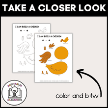 Load image into Gallery viewer, Roll and Build a Farm Animal - 9 Cut and Paste Crafts