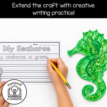 Load image into Gallery viewer, Seahorse Paper Plate Craft with Templates