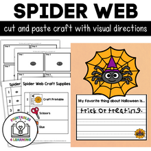 Load image into Gallery viewer, Halloween Spider Web Cut and Paste Craft with Visual Directions