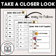 Load image into Gallery viewer, Halloween Spider Web Cut and Paste Craft with Visual Directions